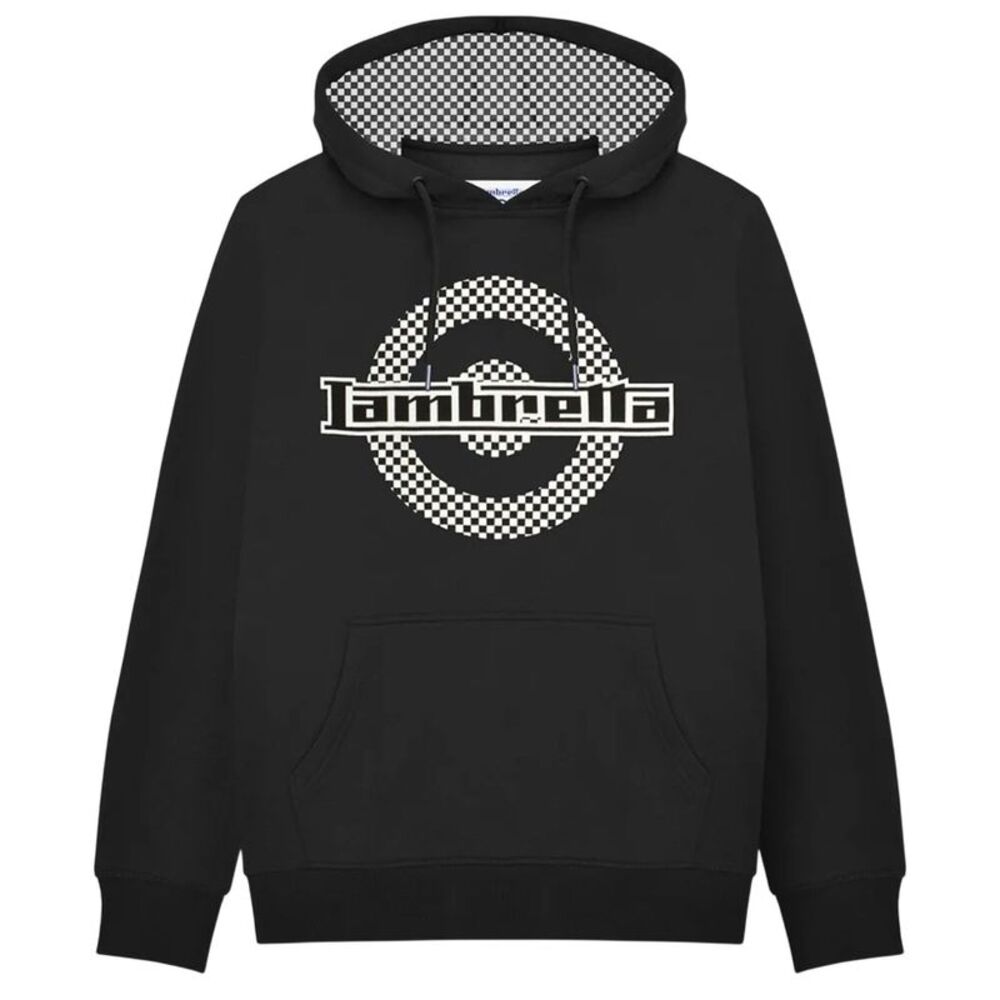 Lambretta Mens Target Checked Hoodie / Black